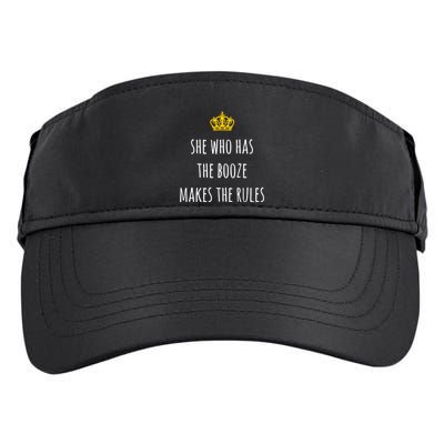 She Who Has The Booze Makes The Rules Funny Bartender Gift Adult Drive Performance Visor