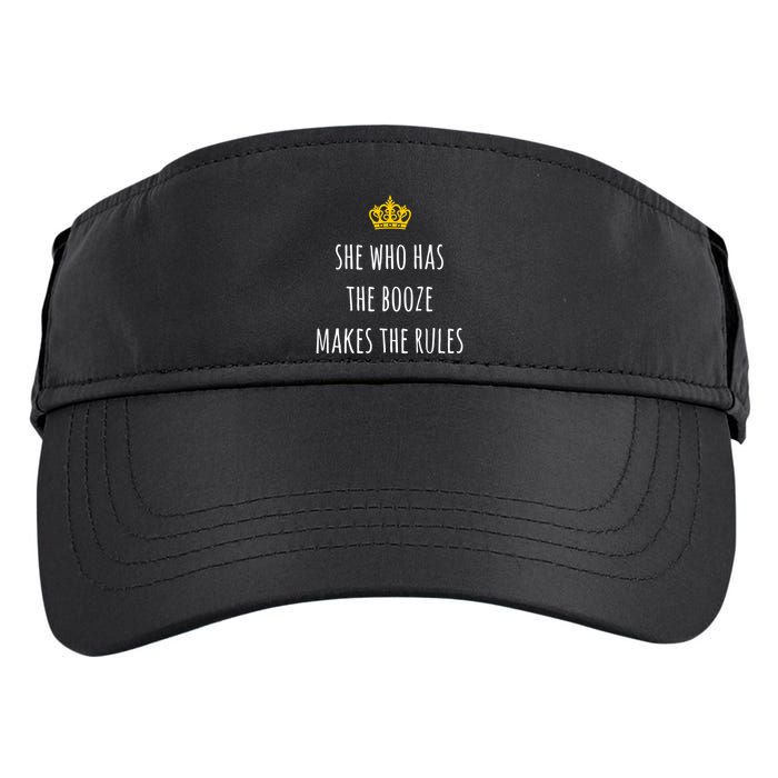 She Who Has The Booze Makes The Rules Funny Bartender Gift Adult Drive Performance Visor