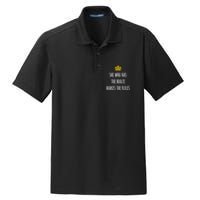 She Who Has The Booze Makes The Rules Funny Bartender Gift Dry Zone Grid Polo