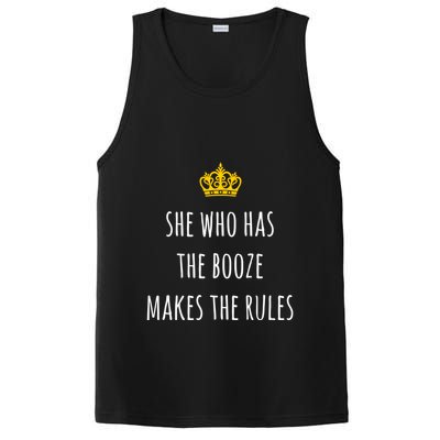 She Who Has The Booze Makes The Rules Funny Bartender Gift PosiCharge Competitor Tank