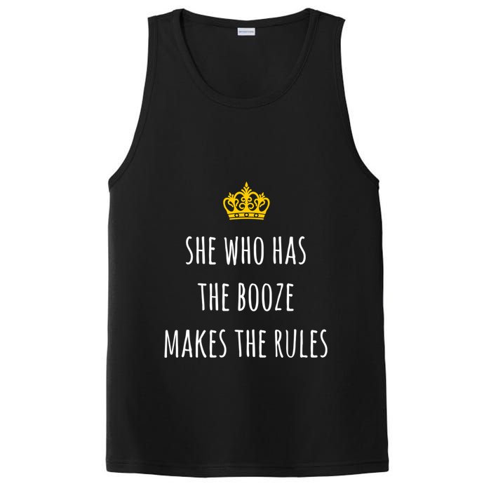 She Who Has The Booze Makes The Rules Funny Bartender Gift PosiCharge Competitor Tank