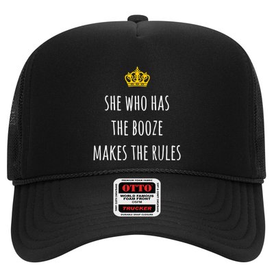 She Who Has The Booze Makes The Rules Funny Bartender Gift Trucker Hat