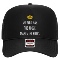 She Who Has The Booze Makes The Rules Funny Bartender Gift Trucker Hat
