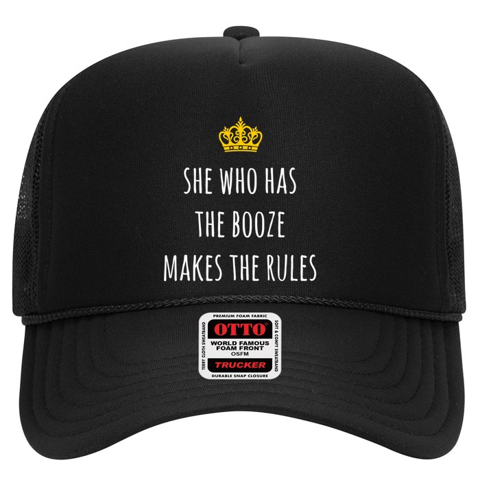 She Who Has The Booze Makes The Rules Funny Bartender Gift Trucker Hat