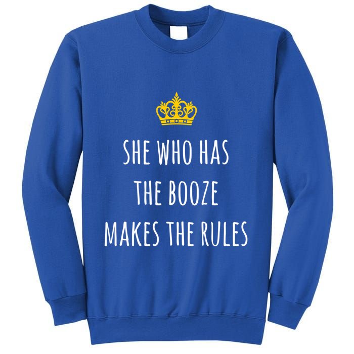 She Who Has The Booze Makes The Rules Funny Bartender Gift Sweatshirt