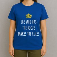 She Who Has The Booze Makes The Rules Funny Bartender Gift T-Shirt