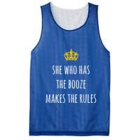 She Who Has The Booze Makes The Rules Funny Bartender Gift Mesh Reversible Basketball Jersey Tank