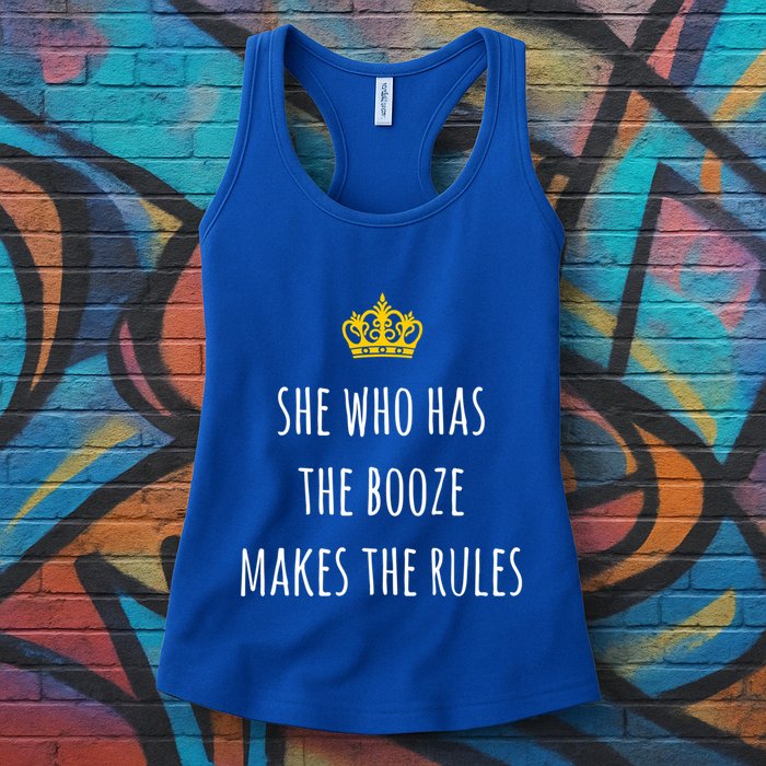 She Who Has The Booze Makes The Rules Funny Bartender Gift Womens Tank Top