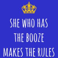 She Who Has The Booze Makes The Rules Funny Bartender Gift Stripe Pom Pom Beanie