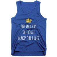 She Who Has The Booze Makes The Rules Funny Bartender Gift Tank Top