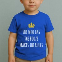 She Who Has The Booze Makes The Rules Funny Bartender Gift Toddler T-Shirt