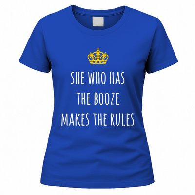 She Who Has The Booze Makes The Rules Funny Bartender Gift Women's T-Shirt