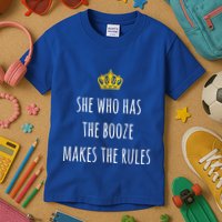 She Who Has The Booze Makes The Rules Funny Bartender Gift Kids T-Shirt
