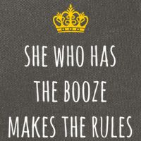 She Who Has The Booze Makes The Rules Funny Bartender Gift Cotton Canvas Backpack