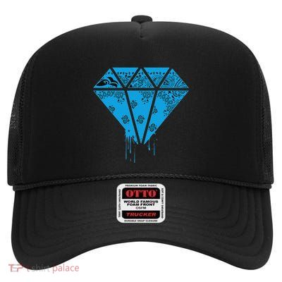 Street Wear Hip Hop T Baby Blue Bandana Clothing High Crown Mesh Back Trucker Hat
