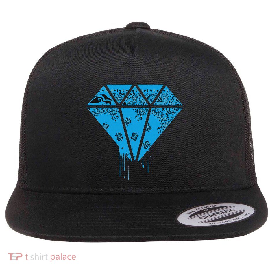 Street Wear Hip Hop T Baby Blue Bandana Clothing Flat Bill Trucker Hat