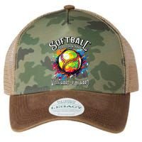 Softball Work Hard Play Hard Fastpitch Slowpitch Softball Legacy Tie Dye Trucker Hat