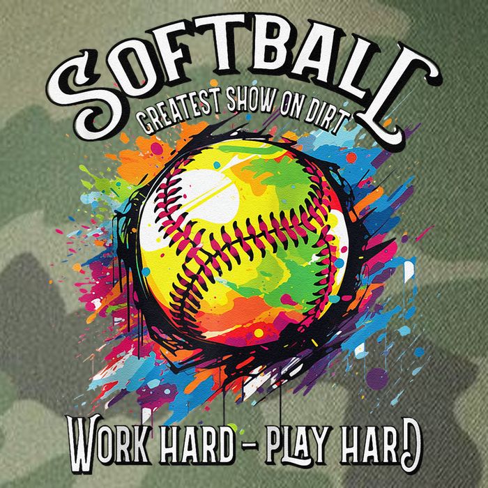 Softball Work Hard Play Hard Fastpitch Slowpitch Softball Legacy Tie Dye Trucker Hat