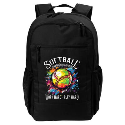 Softball Work Hard Play Hard Fastpitch Slowpitch Softball Backpack