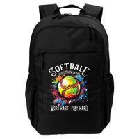 Softball Work Hard Play Hard Fastpitch Slowpitch Softball Backpack