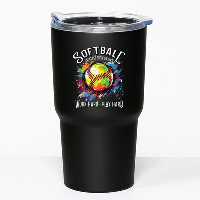Softball Work Hard Play Hard Fastpitch Slowpitch Softball Tumbler