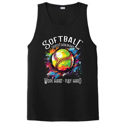 Softball Work Hard Play Hard Fastpitch Slowpitch Softball PosiCharge Competitor Tank