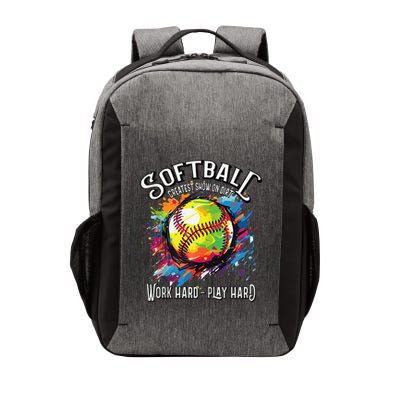 Softball Work Hard Play Hard Fastpitch Slowpitch Softball Vector Backpack
