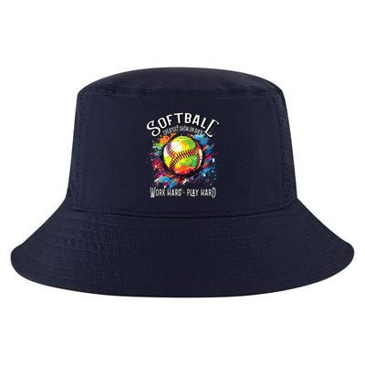 Softball Work Hard Play Hard Fastpitch Slowpitch Softball Cool Comfort Performance Bucket Hat