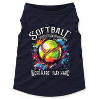 Softball Work Hard Play Hard Fastpitch Slowpitch Softball Doggie Tank