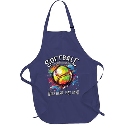 Softball Work Hard Play Hard Fastpitch Slowpitch Softball Apron