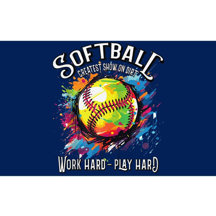 Softball Work Hard Play Hard Fastpitch Slowpitch Softball Bumper Sticker