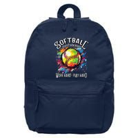 Softball Work Hard Play Hard Fastpitch Slowpitch Softball 16 in Basic Backpack