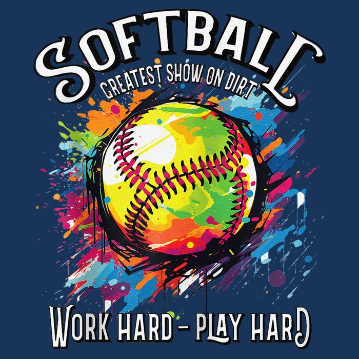 Softball Work Hard Play Hard Fastpitch Slowpitch Softball 16 in Basic Backpack