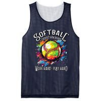 Softball Work Hard Play Hard Fastpitch Slowpitch Softball Mesh Reversible Basketball Jersey Tank