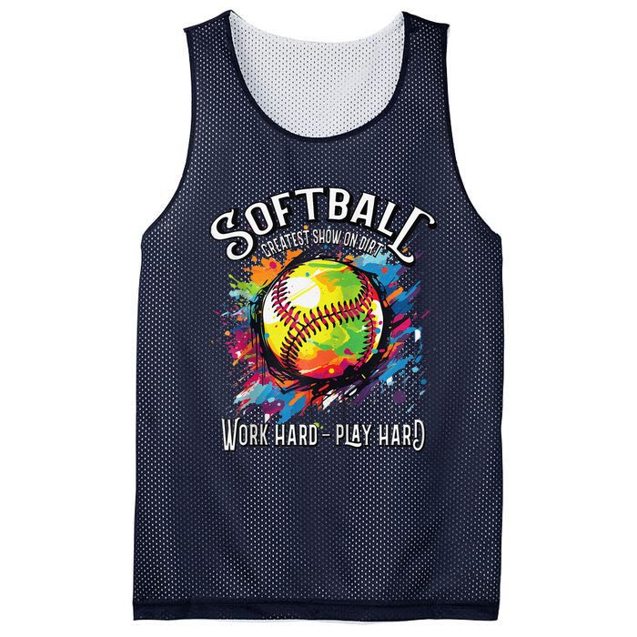 Softball Work Hard Play Hard Fastpitch Slowpitch Softball Mesh Reversible Basketball Jersey Tank