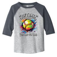Softball Work Hard Play Hard Fastpitch Slowpitch Softball Toddler Fine Jersey T-Shirt