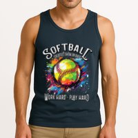 Softball Work Hard Play Hard Fastpitch Slowpitch Softball Tank Top