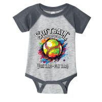 Softball Work Hard Play Hard Fastpitch Slowpitch Softball Infant Baby Jersey Bodysuit