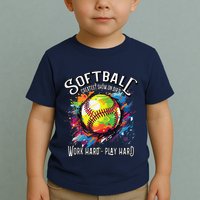 Softball Work Hard Play Hard Fastpitch Slowpitch Softball Toddler T-Shirt