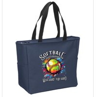 Softball Work Hard Play Hard Fastpitch Slowpitch Softball Zip Tote Bag
