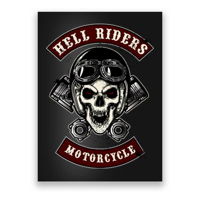 Skull With Helmet And Piston Poster