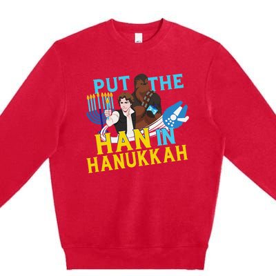 Star Wars Han Solo & Chewbacca Put The Han In Hanukkah  Premium Crewneck Sweatshirt