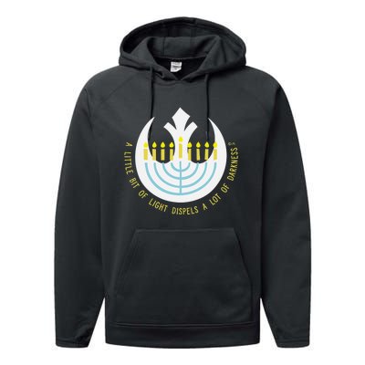 Star Wars Hanukkah Menorah Rebel Alliance A Little Light  Performance Fleece Hoodie