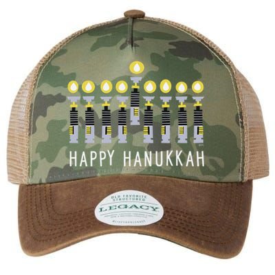 Star Wars Happy Hanukkah Luke Skywalker Lightsaber Menorah  Legacy Tie Dye Trucker Hat