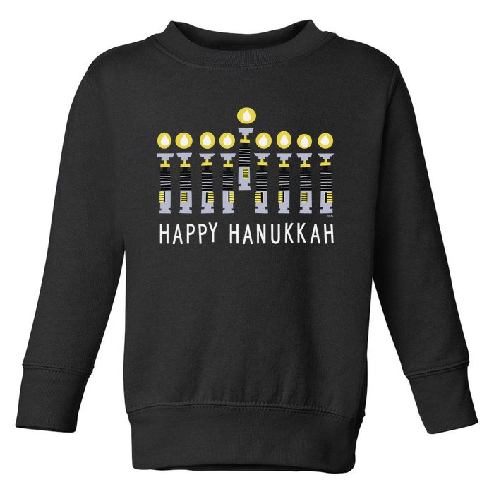 Star Wars Happy Hanukkah Luke Skywalker Lightsaber Menorah  Toddler Sweatshirt