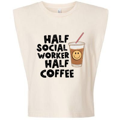 Social Worker Half Social Worker Half Coffee Garment-Dyed Women's Muscle Tee