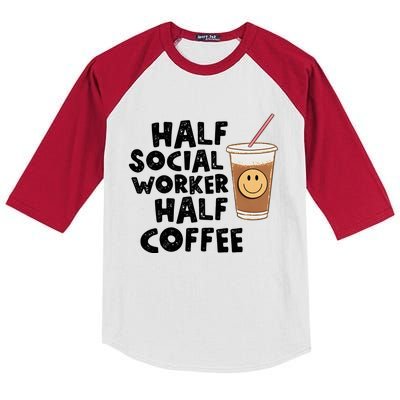 Social Worker Half Social Worker Half Coffee Kids Colorblock Raglan Jersey