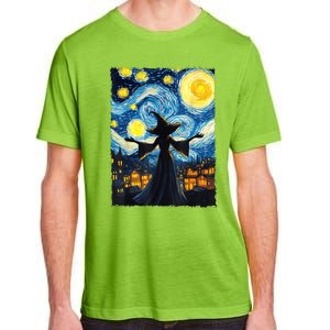 Salem Witch Halloween Starry Night Van Gogh Sky Painting Art Adult ChromaSoft Performance T-Shirt