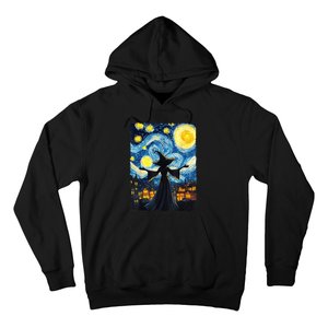 Salem Witch Halloween Starry Night Van Gogh Sky Painting Art Hoodie