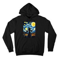 Salem Witch Halloween Starry Night Van Gogh Sky Painting Art Hoodie